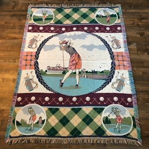 Goodwin Weavers Golfer Tapestry Throw Blanket